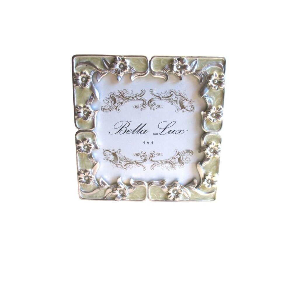 *Bella Lux Cream Enamel Faux Pearl Picture Frame - 4" x 4" Table Top - NWT